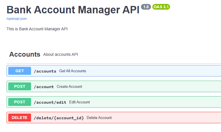 Bank Manager API